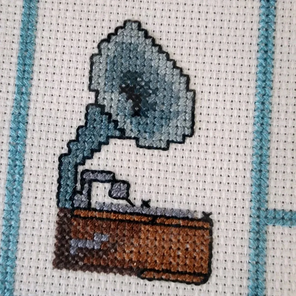 Nostalgic Designs Cross Stitch Framed Picture Cottage Cabin Sewing Machine Churn - Picture 3 of 16